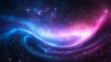 abstract galactic swirl background with vibrant purples, blues, and shimmering star clusters