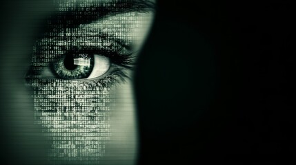 Poster - Digital Eye Binary Code Human Face Surveillance Technology
