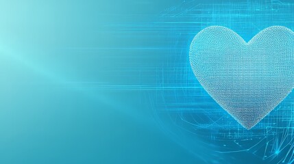 Poster - Digital Heart Abstract Technology and Love Concept
