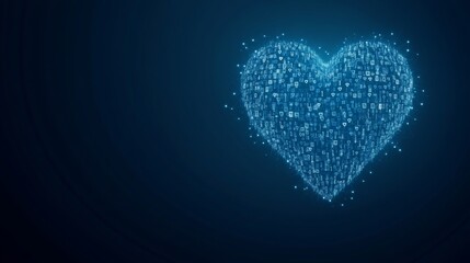 Poster - Digital Heart Data Stream Forming a Loving Heart Shape