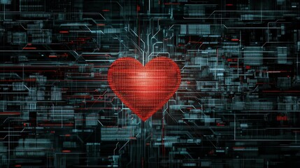 Poster - Digital Heartbeat Circuitry Love in Cyberspace