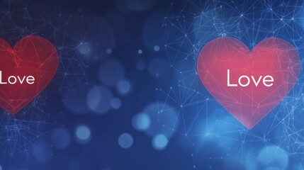 Poster - Digital Hearts Connected Network Love Graphic