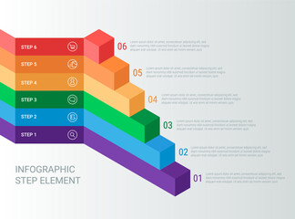 Aufkleber - Infographic element in the form of stages or step up