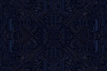 abstract close-up of a glowing blue digital circuit board, showcasing intricate connections and tech