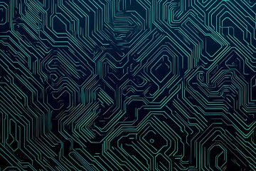 abstract close-up of a glowing blue digital circuit board, showcasing intricate connections and tech