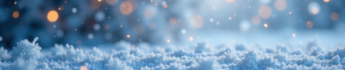 Wall Mural - Sparkling snowflakes falling on a frosty metallic surface, glittering silver, frosty metal, wintry atmosphere