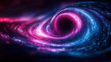 Wall Mural - Abstract swirling nebula, cosmic vortex, pink and blue glowing energy.