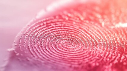 Macro shot of fingerprint, unique identity, secure access, scanning, security concept, for secure service, horizontal video