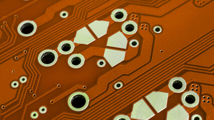 Wall Mural - orange printed circuit board. background or texture