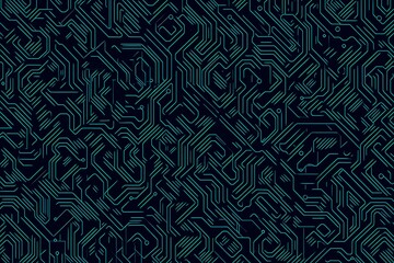 abstract close-up of a glowing blue digital circuit board, showcasing intricate connections and tech