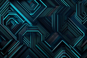 abstract close-up of a glowing blue digital circuit board, showcasing intricate connections and tech