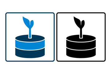 Poster - Plant with coin vector icon. Icon related to plant and business. suitable for web site, app, user interfaces, printable etc. solid icon style. simple vector design editable