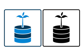 Poster - Plant with coin vector icon. Icon related to plant and business. suitable for web site, app, user interfaces, printable etc. solid icon style. simple vector design editable