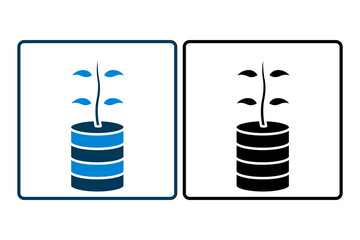 Poster - Plant with coin vector icon. Icon related to plant and business. suitable for web site, app, user interfaces, printable etc. solid icon style. simple vector design editable