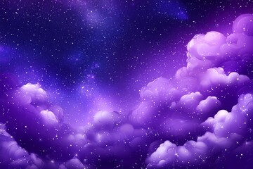 Wall Mural - A modern illustration depicting a night sky brimming with stars and the Milky Way. The space setting features a dark background with a fragment of our galaxy