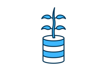 Poster - Plant with coin vector icon. Icon related to plant and business. suitable for web site, app, user interfaces, printable etc. flat line icon style. simple vector design editable