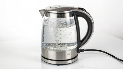 Poster - Glass Electric Kettle with Water Boiling