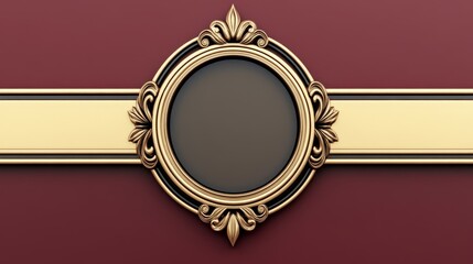 Poster - Elegant Gold Frame Design with Maroon Background