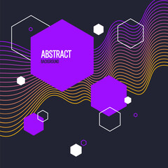 Fototapete - Background with abstract shapes. A template for design and creativity. The composition of the figures. The illustration is in a modern style, simple and concise design.