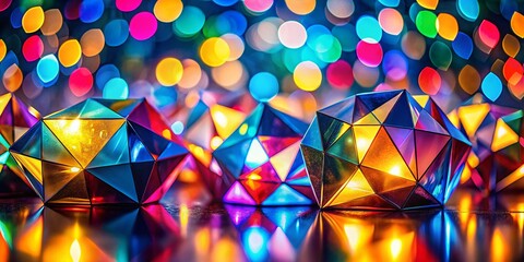 Poster - Low Light Abstract Geometric Shapes: Vibrant Dynamic Pattern Design