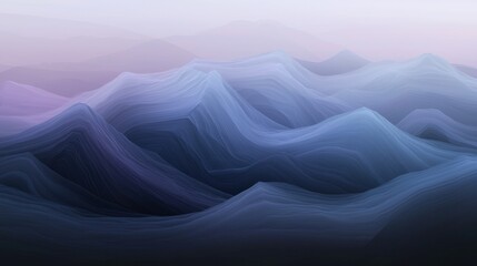 Wall Mural - a blue and purple mountain range with a blue ocean in the background