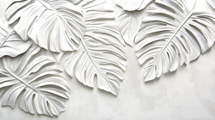 palm leaves white background. generative ai