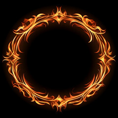 Wall Mural - A fiery frame with burning flames forming a border, leaving the center empty, suitable for dramatic or impactful designs.  -