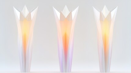 Poster - Elegant Triad of Illuminated Geometric Lamps
