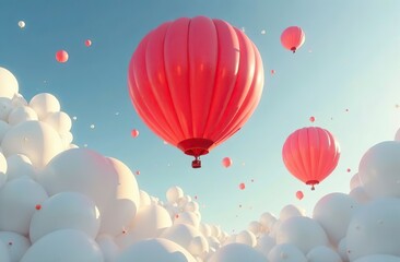 Wall Mural - Floating Balloons in the Air