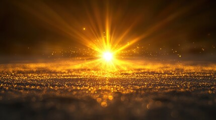 Poster - Captivating Glowing Light Effect on Sparkling Background Providing a Colorful Display of Natural Radiance and Vibrant Energy in a Serene Environment