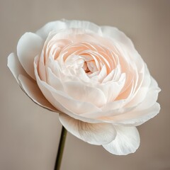 Poster - Delicate Pale Cream Ranunculus Blossom Close Up