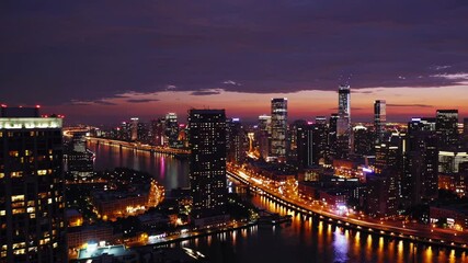 Poster - A dynamic time-lapse concept of city lights gradually turning on at dusk, blending natural beauty with urban sophistication.