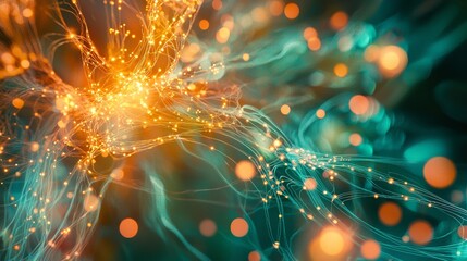 Data networks illuminated abstract technology and connections in cyberspace graphics