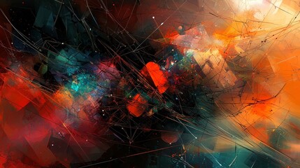 Poster - Digital artistry in cyberspace exploring tech networks and graphic resources
