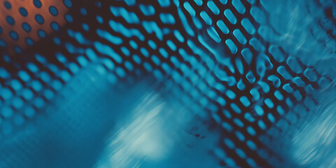 Poster - Halftone texture creating a dynamic visual experience in shades of blue