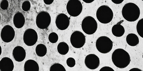 Poster - Black and white halftone texture featuring varying circular patterns