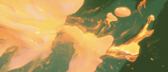 Poster - Vibrant abstract representation of fire with a central empty space for creative design elements