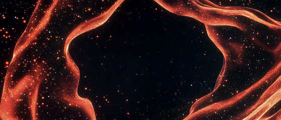 Poster - Abstract background featuring vibrant shapes and fire sparks in artistic design
