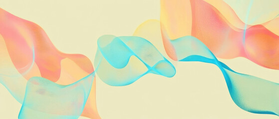 Poster - Abstract composition with shapes and music waves in a vibrant artistic design