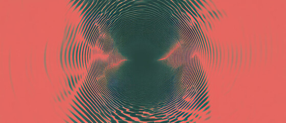 Poster - Circular sound wave patterns create a vivid abstract backdrop with central space for text