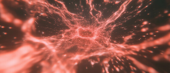 Poster - Abstract data streams with spark nodes and central focus highlight flow dynamics