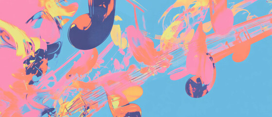 Poster - Engaging abstract patterns reflecting the rhythm and energy of music for creative use