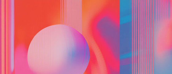 Poster - Exploration of geometric shapes in an abstract music-themed background with a modern feel