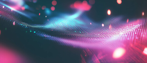 Poster - Glowing abstract music equalizer background for audio branding and logo placement
