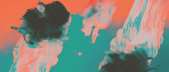 Aufkleber - Glitching spark effects create an edgy abstract background with vibrant colors and a focal point