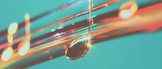 Poster - Reflecting light waves create an abstract musical experience with central focus area