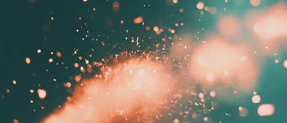 Poster - Dynamic light trails creating vibrant sparks against an abstract background
