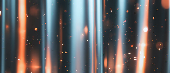 Poster - Metallic sparks dance in an abstract background with an industrial feel