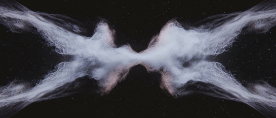 Poster - Exploration of abstract dust texture with central void in a black cosmic environment