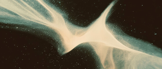 Aufkleber - Abstract representation of swirling dust with central void on a black background